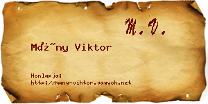 Mány Viktor névjegykártya